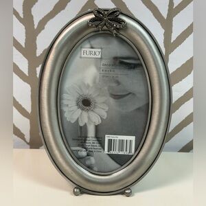 New Pretty Furio Oval Silver Tone & Crystal Picture Frame 4X6